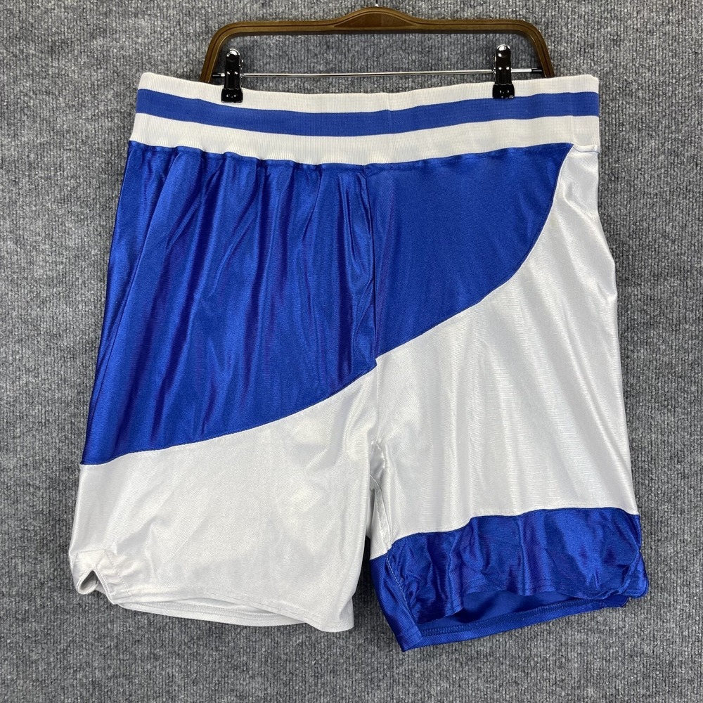 Vintage DeLong Basketball Shorts Mens‎ Size 44 Blue White Nylon 80s Made USA